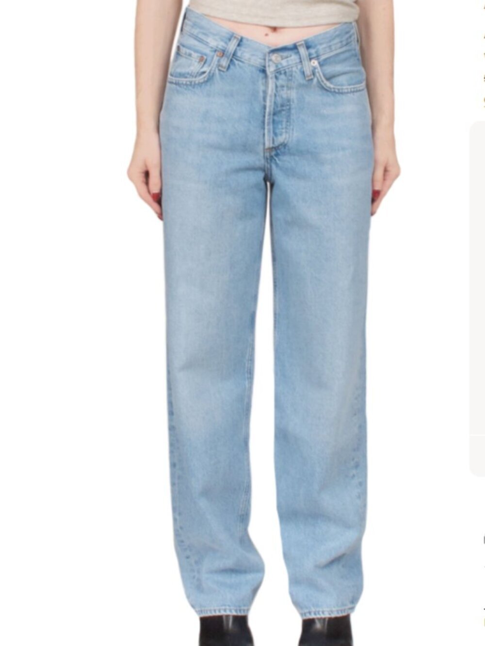 AGOLDE V-Waist Baggy Jeans Light Wash Size 30 Wide Leg Denim - Picture 1 of 13